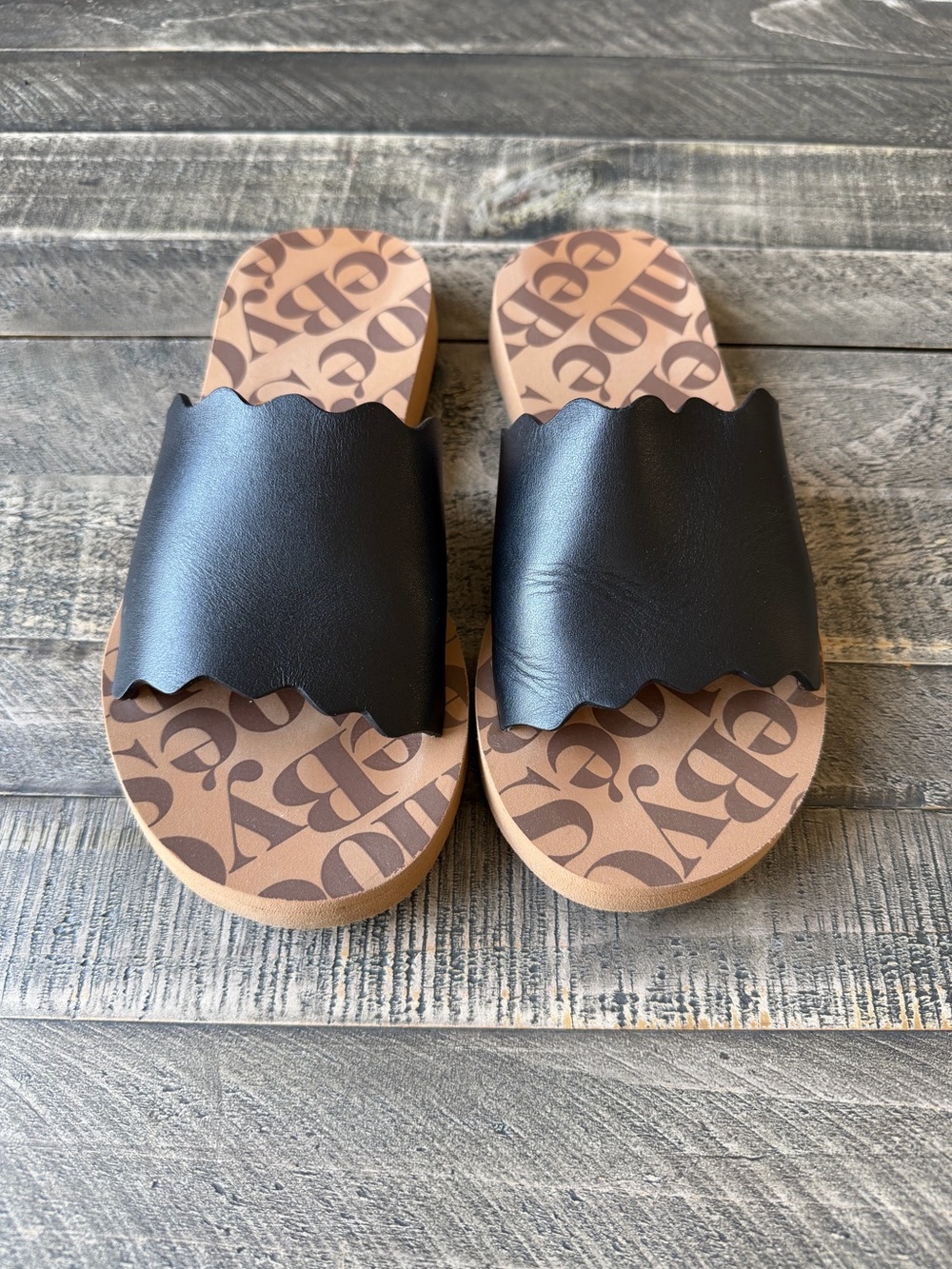 See by Chloe Essie scalloped leather slide - Picture 3 of 9